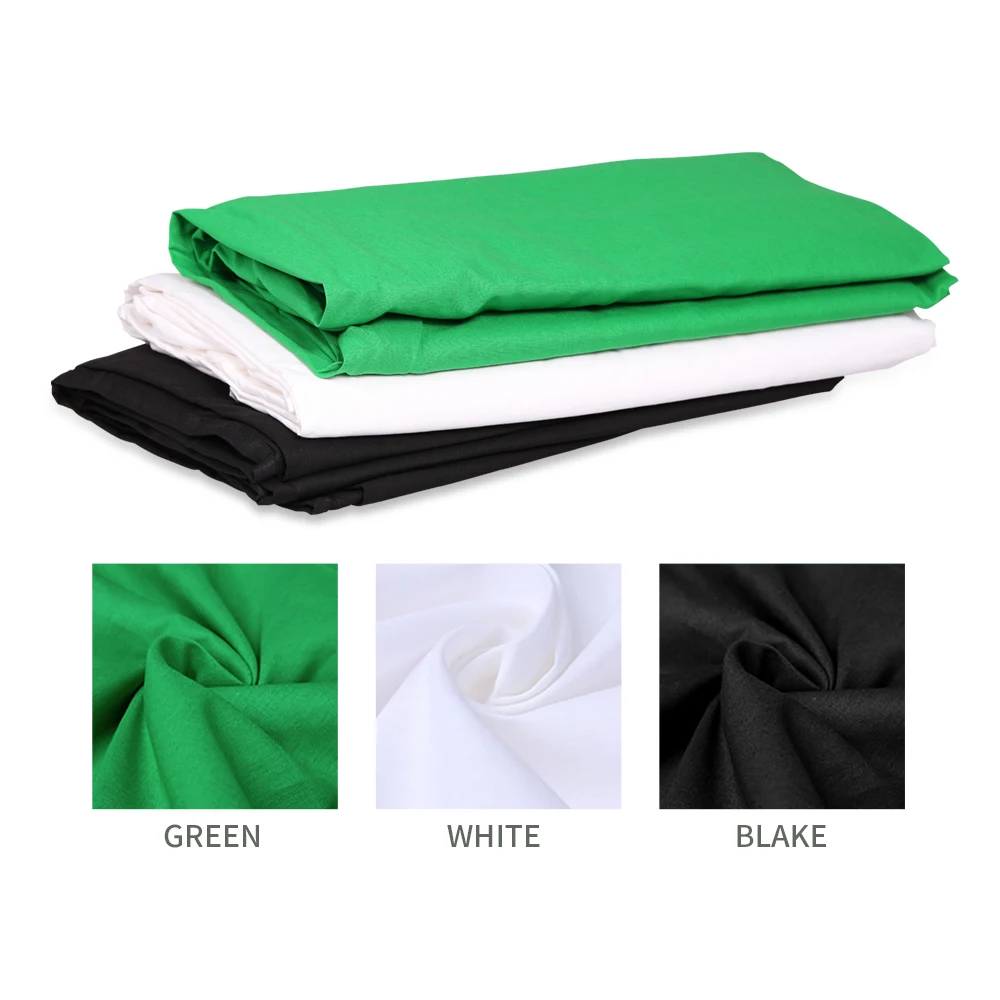 Photography Studio Backdrop Stan Softbox Lighting Kits Photo Picture Green Camera With 1.6X2M Muslin Backdrops Lamp Accessories