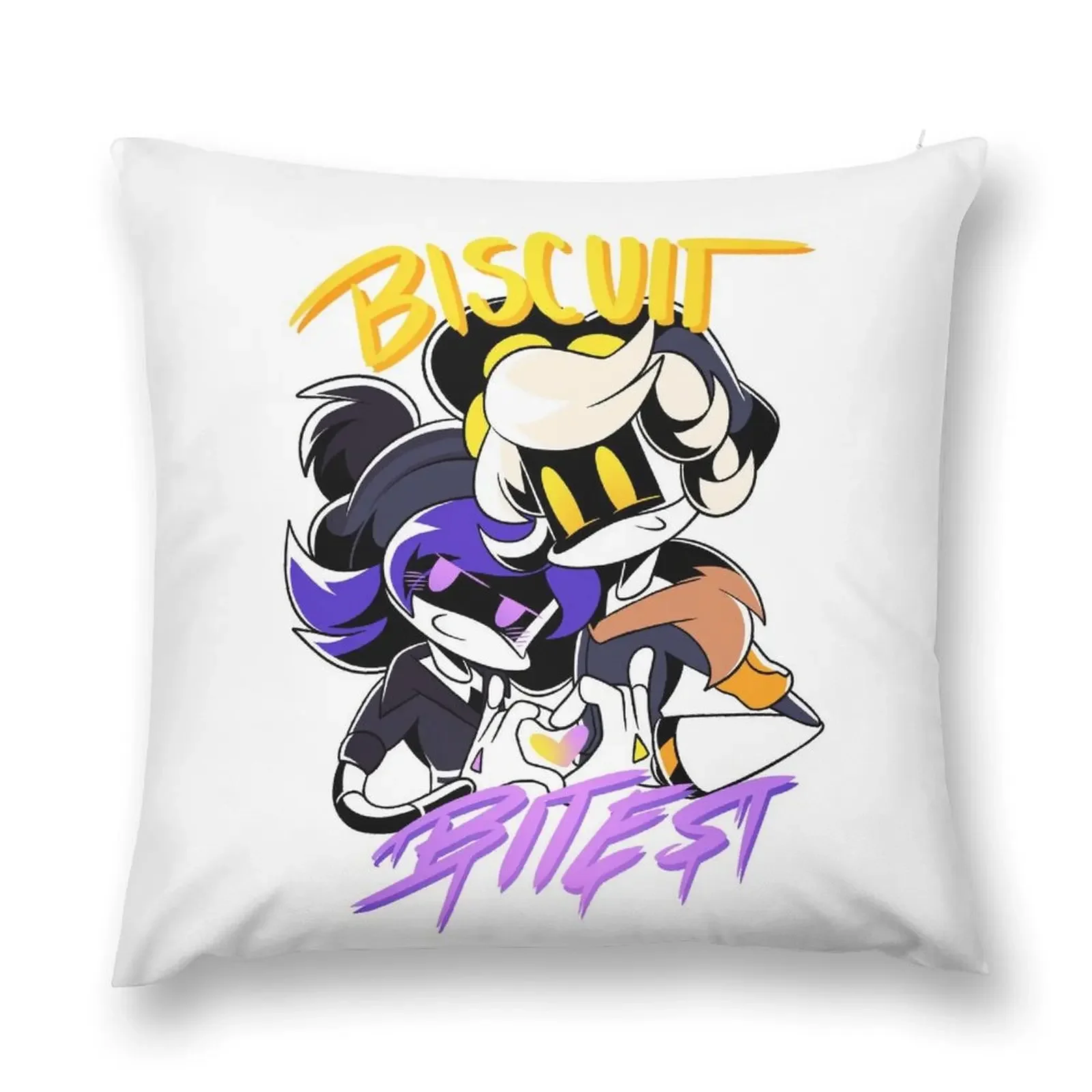 

N and Uzi BiscuitBites Throw Pillow Decorative pillow case Pillows Aesthetic pillow