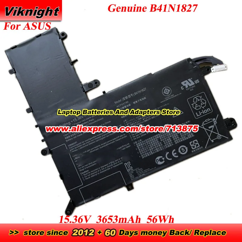 

Genuine B41N1827 Battery for Asus ZenBook Flip 15 UX562 UX562FAC UX562FA-2S UX562FA-AC025R Q526F Q526FA 15.36V 3653mAh 56Wh