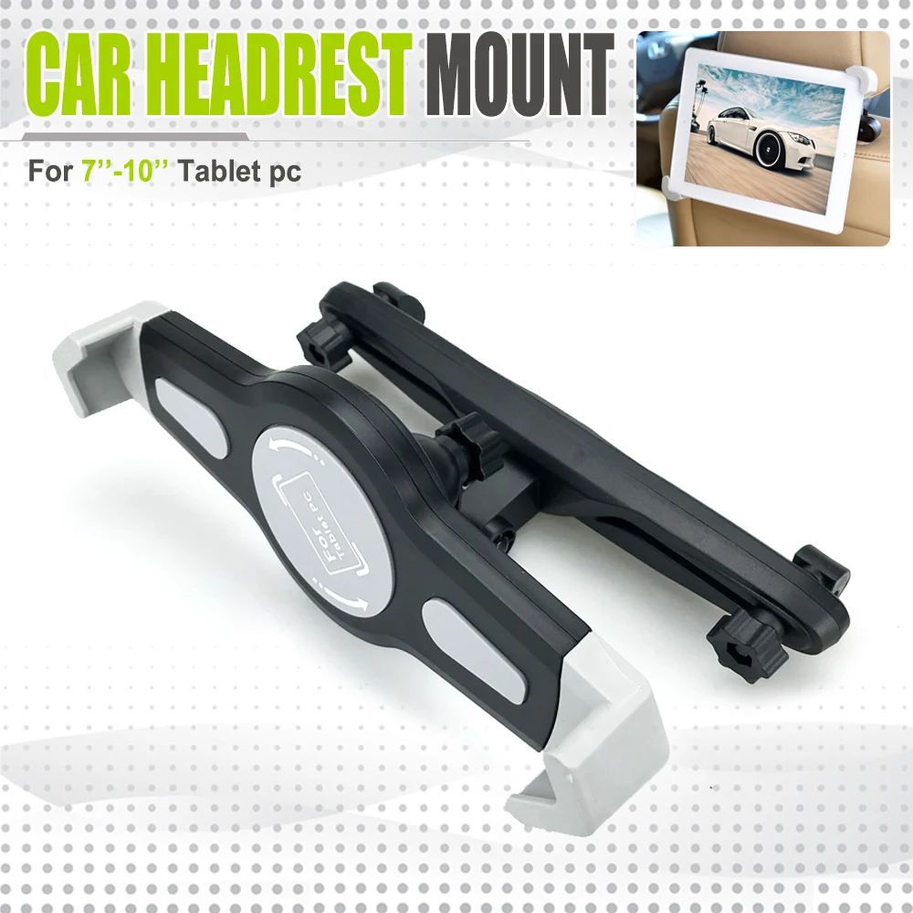 Car Headrest Mount Tablet PC Holder Windshleld and Backrest Mount 360 Degree Rotation Adjustment for 7-10 Inch Tablet PC 2