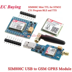 1-2Pcs USB to GSM Quad-band GPRS SIM800 SIM800C Module for Wifi Wireless Bluetooth-compatible SMS Messaging 850/900/1800/1900MHz