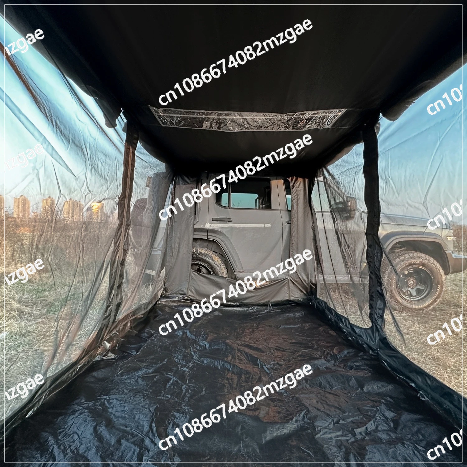 Outdoor vinyl blackened side tent side tent awning luxury sun room camping cloth room expansion insulation