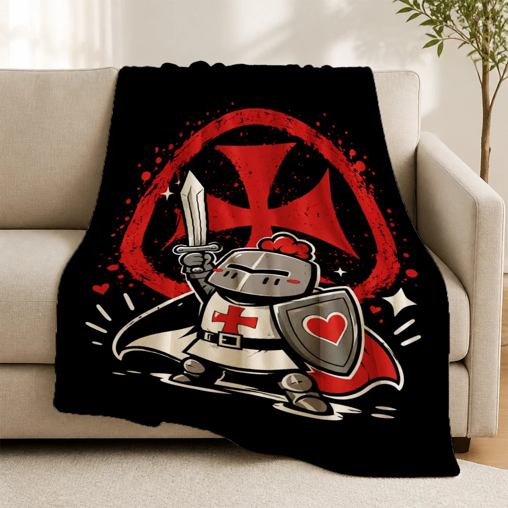 Red Cross Comic Book Soldier Throw Blanket Decorative Cozy Throw Sofa Decor Anime Pop Culture Gift for Couch Home Accessories