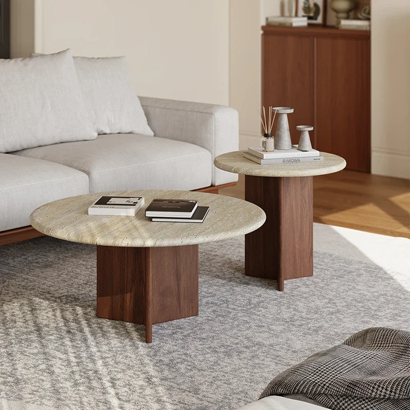 Nordic Modern Vintage Coffee Tables Nordic Modern Vintage Travertine Side Tables Living Room Rock Slab Mesa Auxiliar Furniture