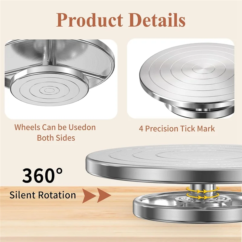 

ABFI Double-Sided 12 Inch Sculpting Wheel, Aluminium Alloy Pottery Turntable Wheel Heavy Duty Banding Wheel With Ball Bearings