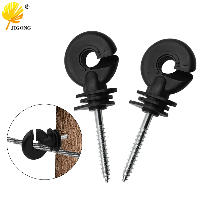 2pcs Farm Electric Fence Offset Ring Insulator Animals Fencing Screw in Posts Wire Safe Agricultural Garden Supplies Accessories