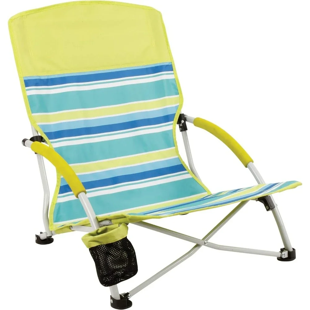 Beach Chair, Lightweight & Folding Beach Chair With Cup Holder, Seatback Pocket, & Relaxed Design; 21-inch Seat. Folding Chairs