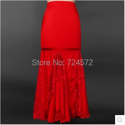 Ballroom dance costume sexy lace Fishtail ballroom dance skirt  for women ballroom dance competition skirt 6kinds of colors