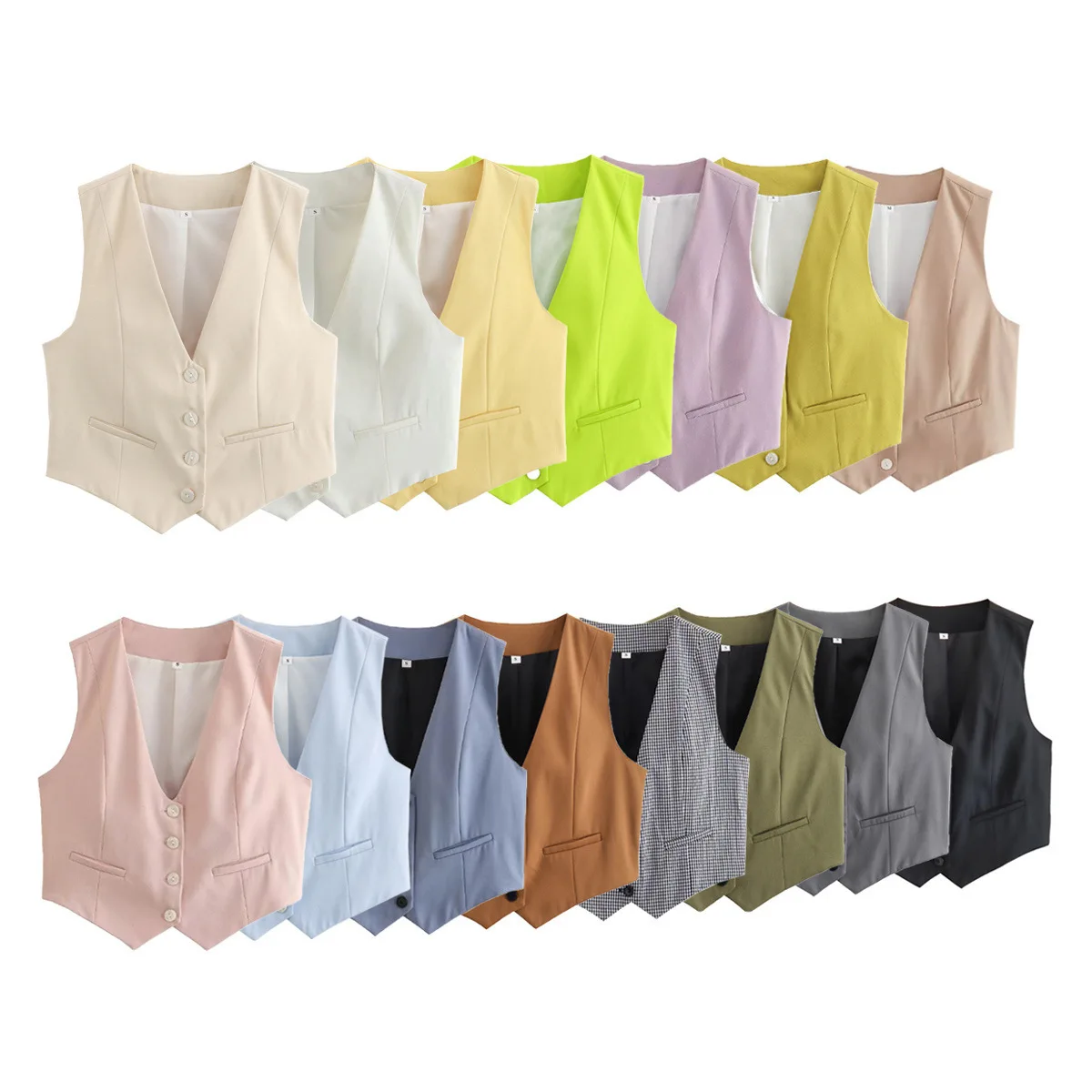 

15 Colors Y2K2025 Summer Casual Slim Sleeveless Vest Short Top Women