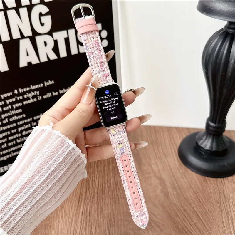 Luxury Fashion Woven Watch Band for Samsung Galaxy Fit3 smart replacement wristband strap Fit3 loop watchband