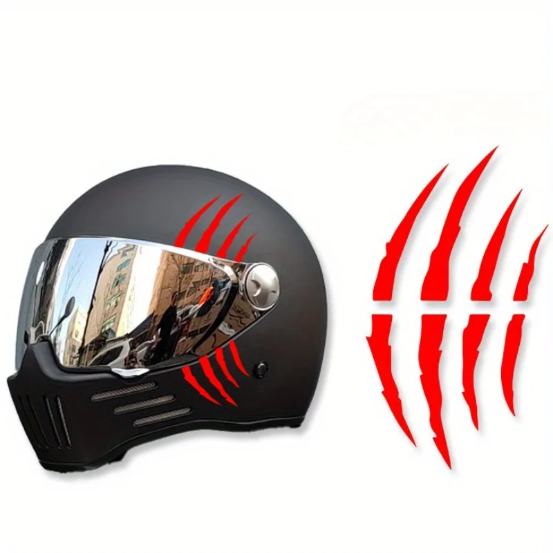 Pegatinas para casco de motocicleta, calcomanías creativas de vinilo con arañazos de garra de monstruo, impermeables, bricolaje, tanque de