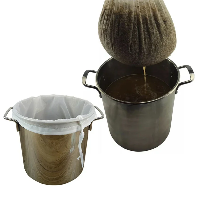 2pcs Beer Home Brew Brewing Filter BagWith Multi Size For All Grain Home Beer Brewer Malt Brewing  Boiled, Ground, Straine