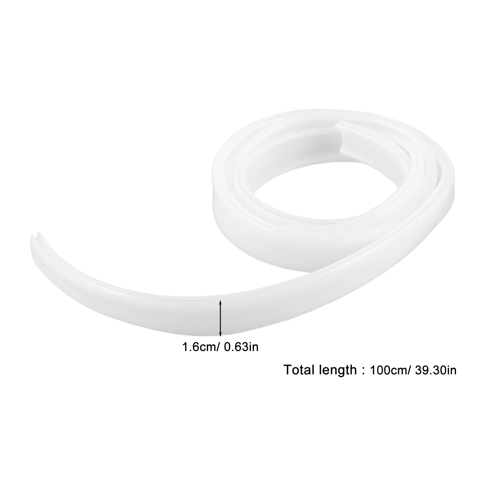 Capa de abajur linear de 39,3 polegadas e 0,63 polegadas - Difusor de canal LED de PVC flexível para iluminação de tira de fita curvada interna e externa