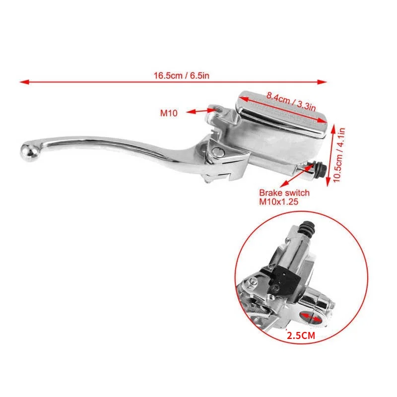 25mm Universal Motorcycle Brake Clutch Master Cylinder Reservoir levers For Honda SHADOW STEED 600 400VT 600VT 750 handbrake