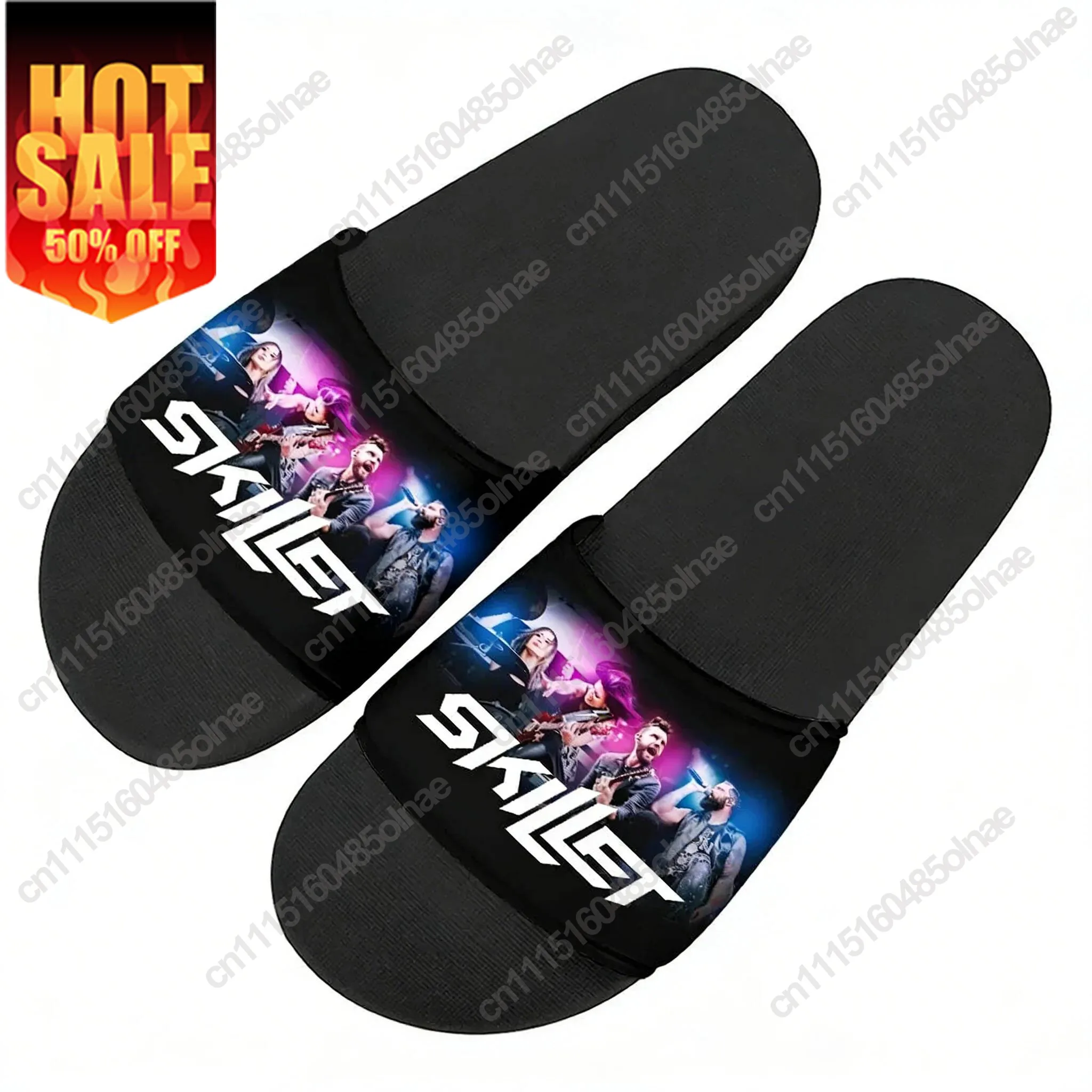 Skillet Rock Band Slippers Home Water Shoes Hip Hop Singer Cool Mens Womens Teenager Beach Pool Sandals Custom Summer Slipper