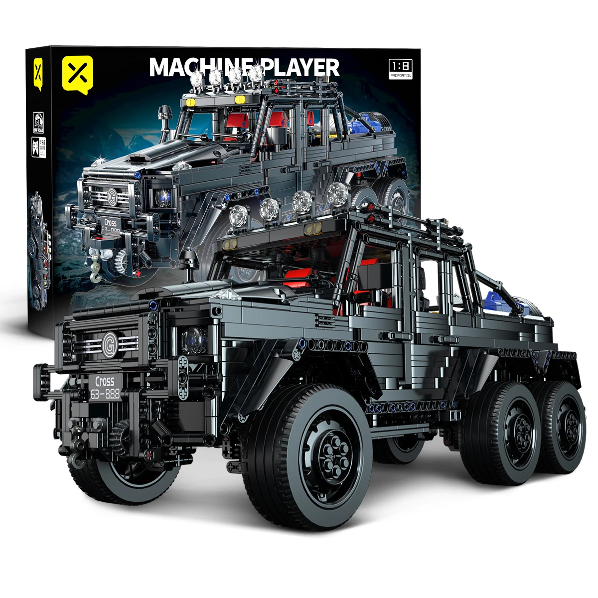 ToylinX على الطرق الوعرة SUV مجموعات سوداء 1/8 مقياس شاحنة بيك اب سيارة تحدي اللبنات هدية لعشاق الفني البالغين