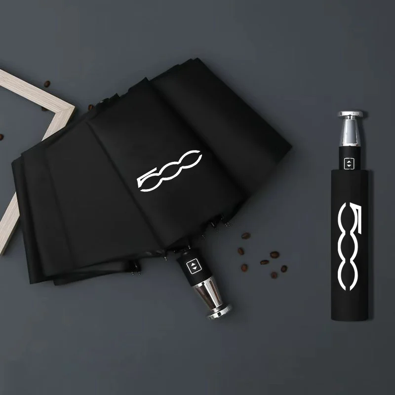 For Fiat 500 500l 500c 500x 500e Tipo Toro Stilo Ducato Punto Siena Car Led Light Automatic Folding Windproof Sunshade Umbrella