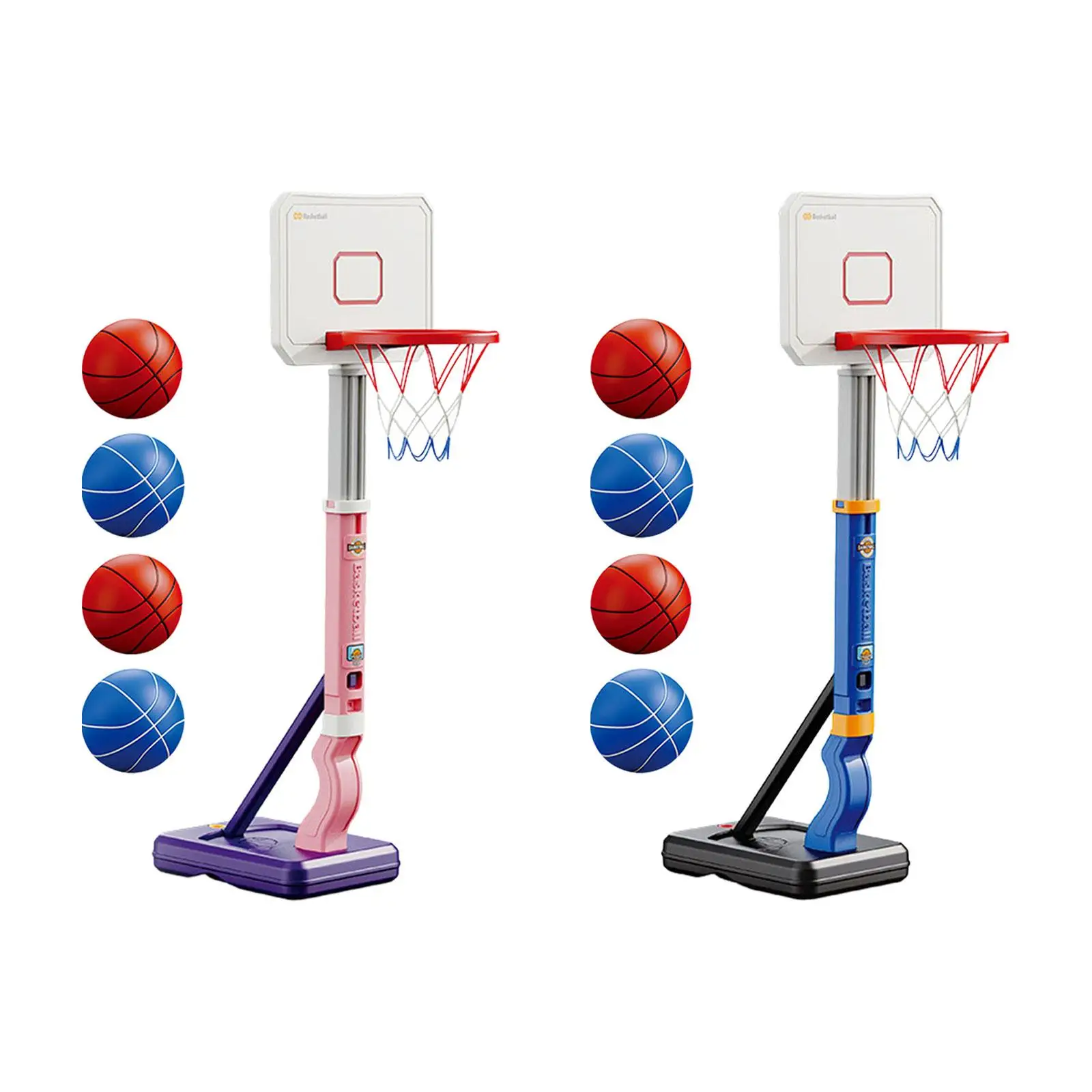 

Kids Basketball Hoop and Ball Set Air Pump Included with Balls Pump Portable Family Game Kids Basketball Goal Birthday Gifts