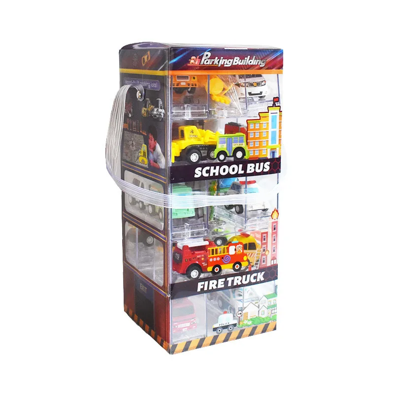 Hohe simulation kunststoff mini cartoon engineering auto, rettungs auto spielzeug, original verpackung geschenk spielzeug, großhandel