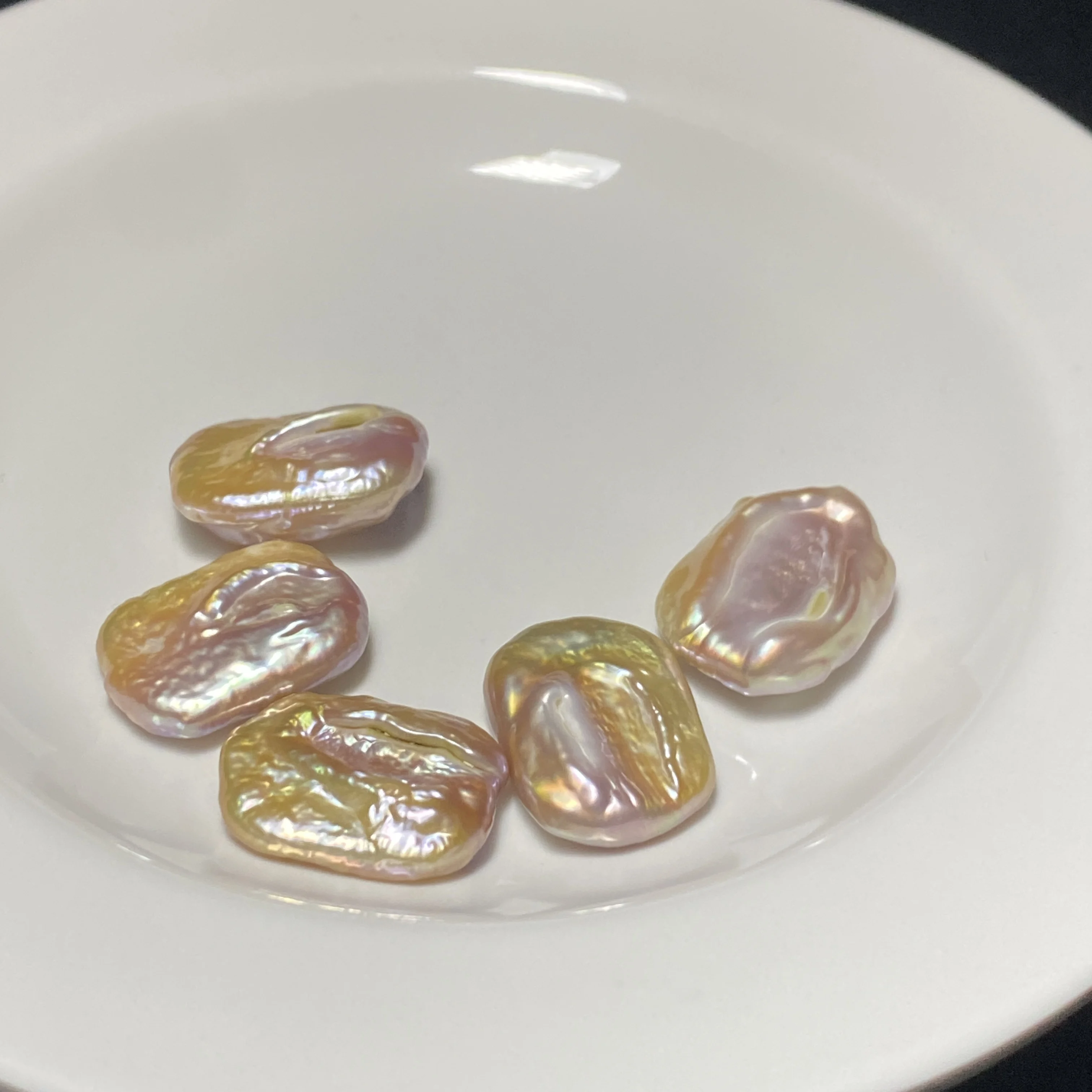 

3A Natural Freshwater Pearl Square, Rectangular Beads Iridescent Rainbow Luster Loose Cultured Pearls for Jewelry Making DIY