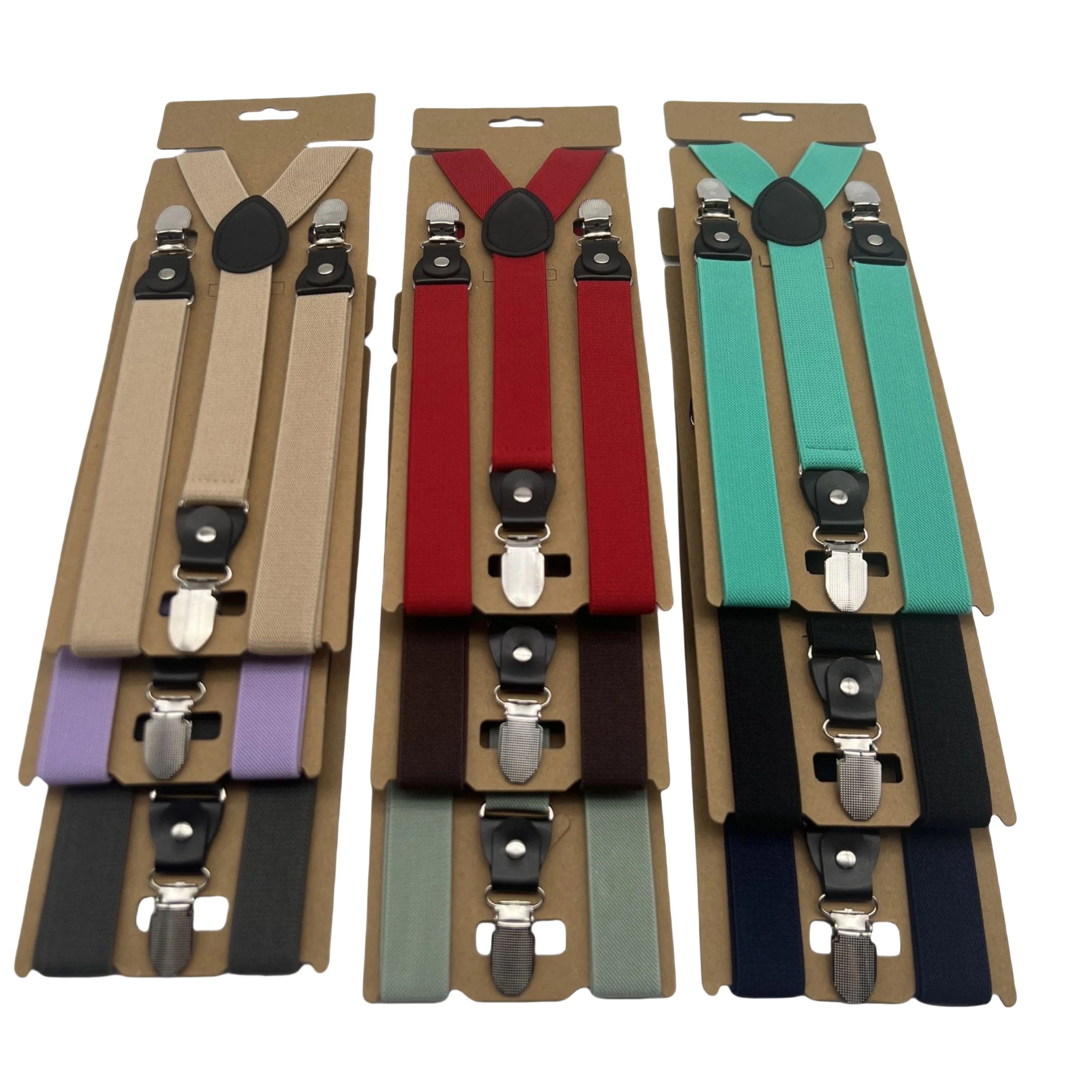 Solid Color Men's Belts 2.5cm3 Clip Men Women's Suspenders-On Y-Strap Elastic Women's Adjustable Suspenders Wedding Party Braces