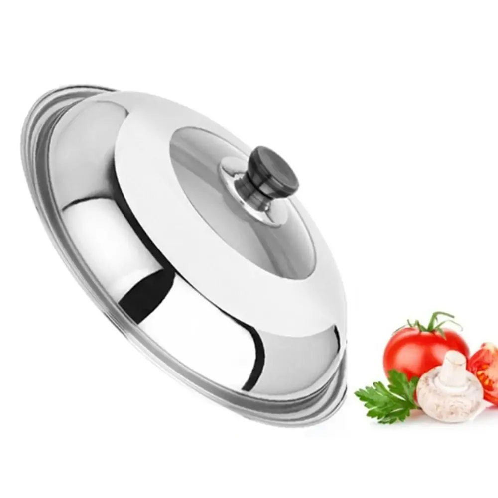 Round Pot Lids Frying Pan Covers Universal Replacement Cover Wok Lid Pot Visualized Stainless Steel Vegetable Cover