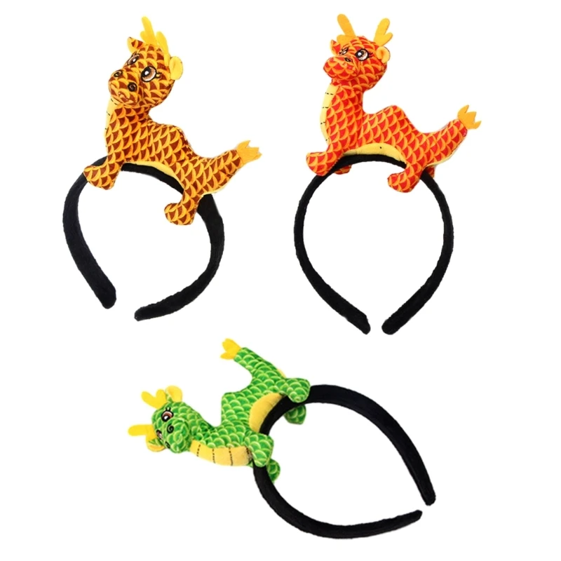 

Plush Loong Headband Dragon Headwear Costume Accessory for Parties DXAA