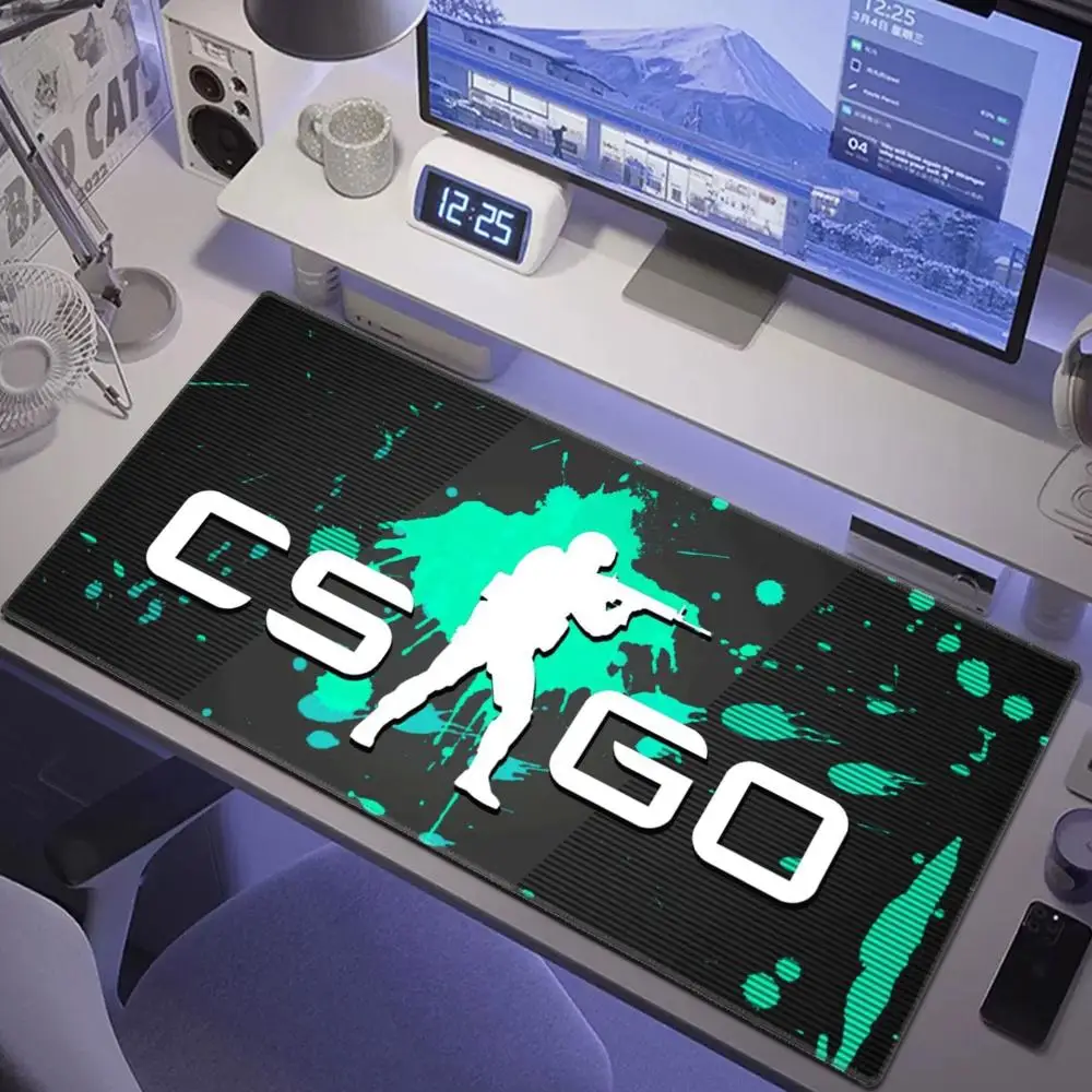 حصيرة ماوس كبيرة C-Counter Strike حافة قفل سوداء لوحة ماوس PC تزيين غرفة النوم الكمبيوتر المحمول طاولة ألعاب الفئران حصيرة cs go