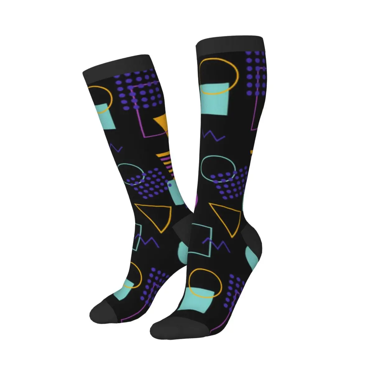 1 Pack Geometric Memphis Style Over-knee Long Socks Middle High School Socks