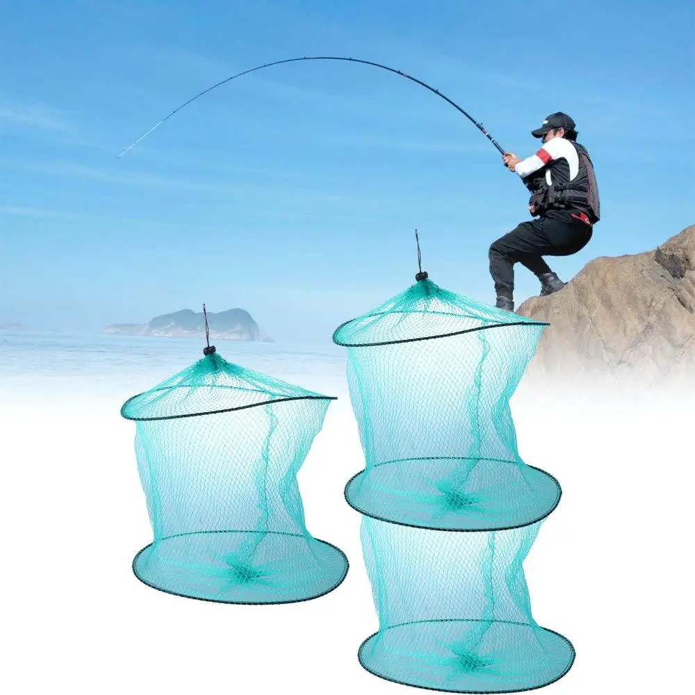 

Portable Fishing Net Fish Shrimp Mesh Cage Cast Net Fishing Trap Network Foldable Fishing Net Tackle