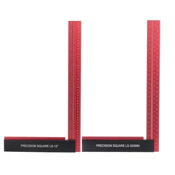 Woodworking L Square Ruler 300mm 12 inch 90 Degree Precision Measurement Guage Aluminum Alloy Framing