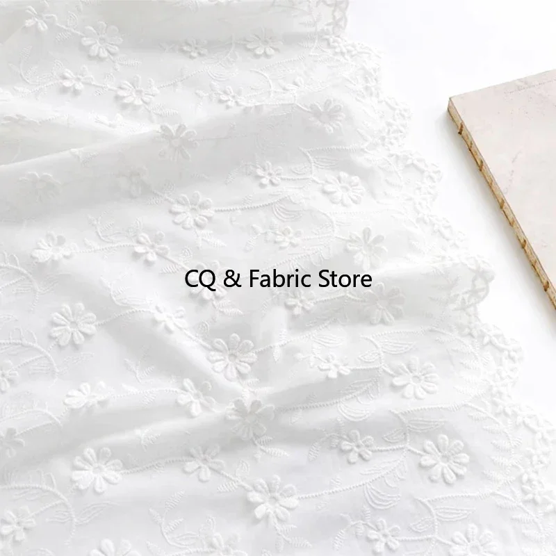 

Хлопковая трехмерная вышитая ткань, классическая рубашка, ткань для одежды, аксессуары для шитья одежды «сделай сам», ширина 125 см