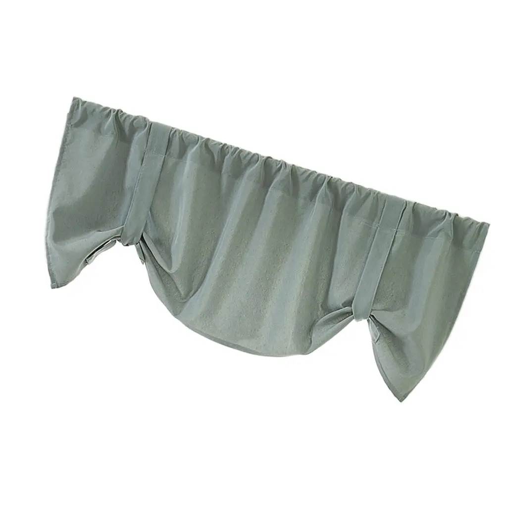Ready Made Blackout Window Tiers Kitchen Curtain Panel Voile Short Valance for Laundry Room or Studio