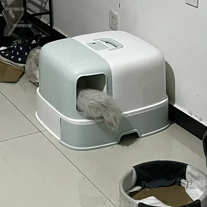 

Fully Enclosed Cat Bedpans Home Drawer style Cat Litter Box Anti-sand Splash-proof Toilet Large Cat Litter Box Pet Supplies