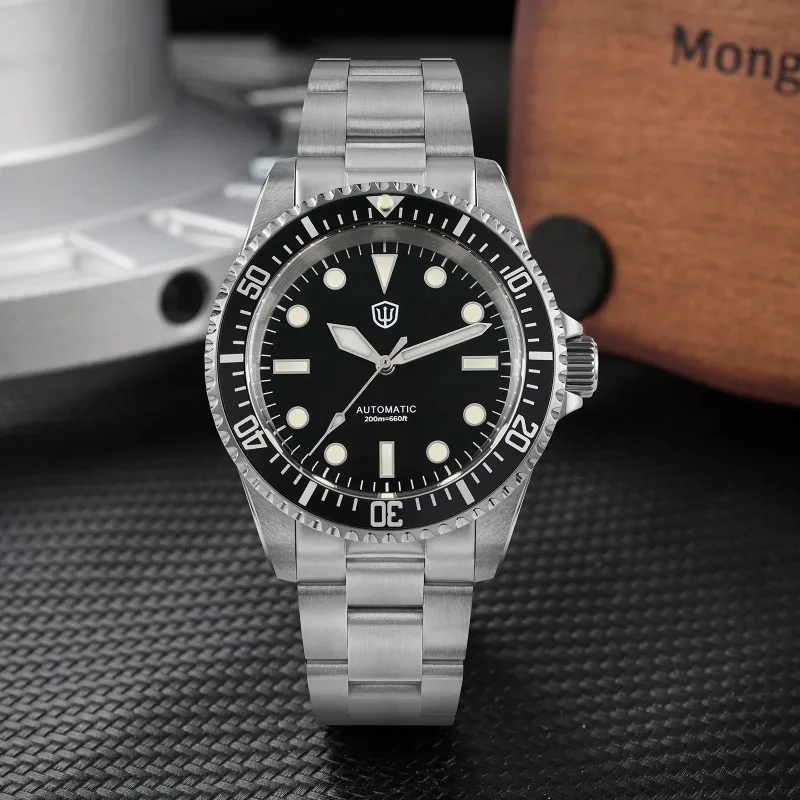 

Watchdives WD5513 Sub Watch NH35 Механизм с сапфировым стеклом Светящиеся 200 м Водонепроницаемые 38 мм Винтажные автоматические механические часы