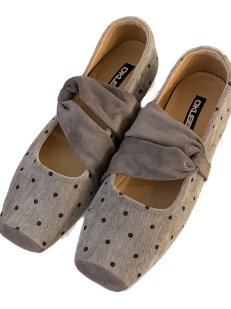 Ladies Ladies Flats Brown Shoes Fall Polka Dots Square Toe Mary Jane Comfort Black Flat Shoes Woman Loafers - Aliexpress Deal