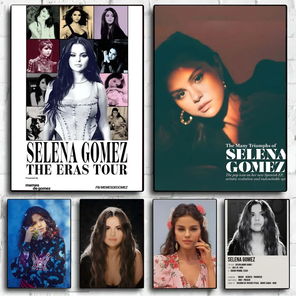 Singer S-Selena Gomez Poster No Framed Poster Kraft Club Bar Paper Vintage Poster Wall Art Painting Bedroom Study Stickers