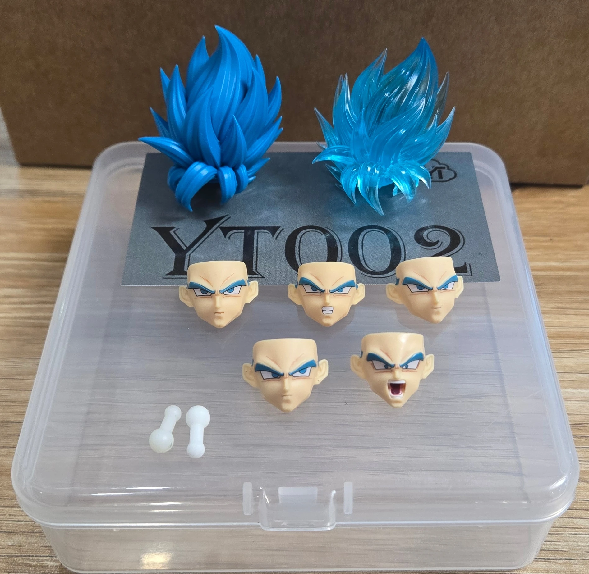 

In Stock YT Super Saiyan Blue Two Hairs Four Faces Accessories Package Limited Figure Anime Model Toys Collect Action