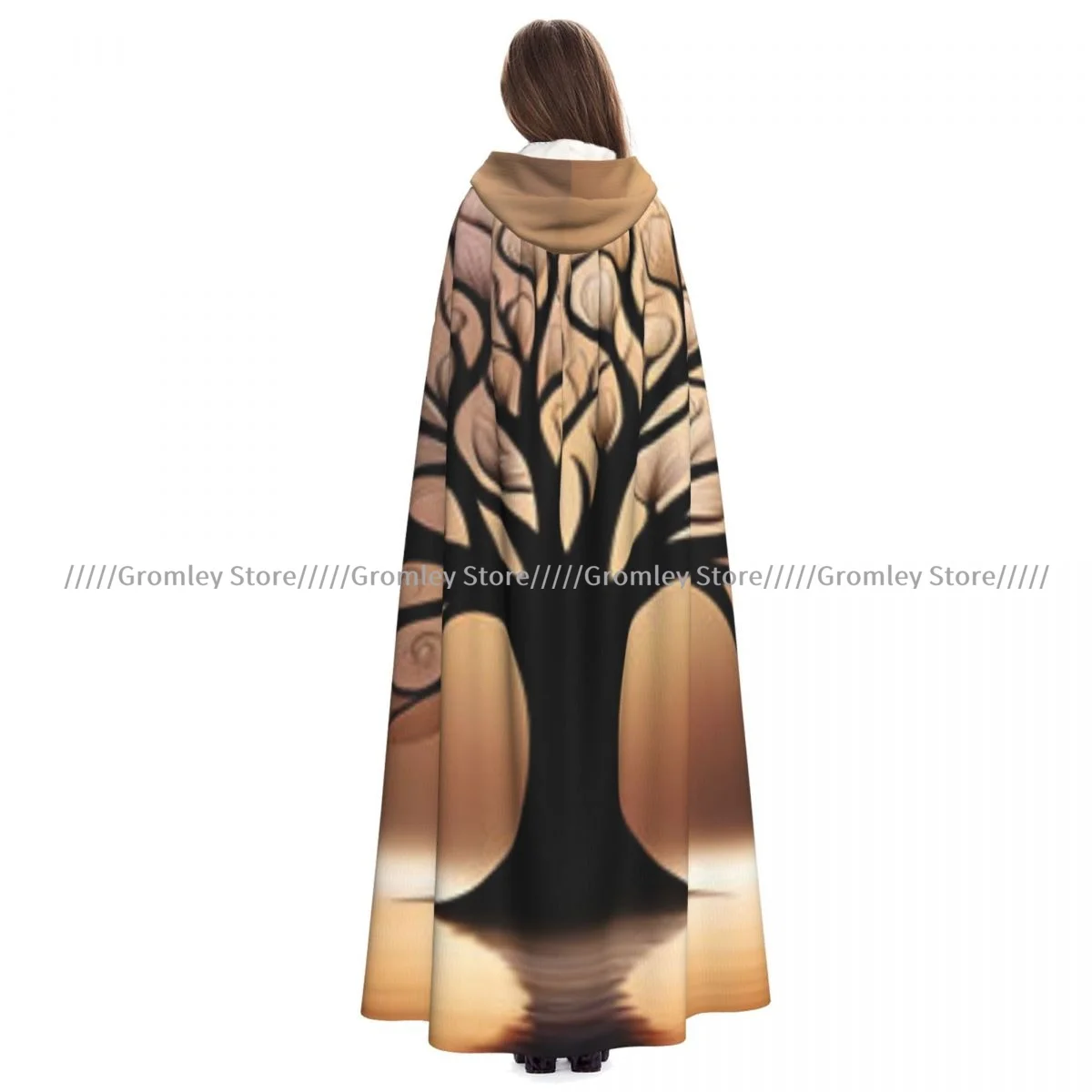 

Взрослый абстрактный плащ «Древо жизни», накидка с капюшоном, средневековый костюм, костюм ведьмы Викки, вампира на Хэллоуин, платье, пальто