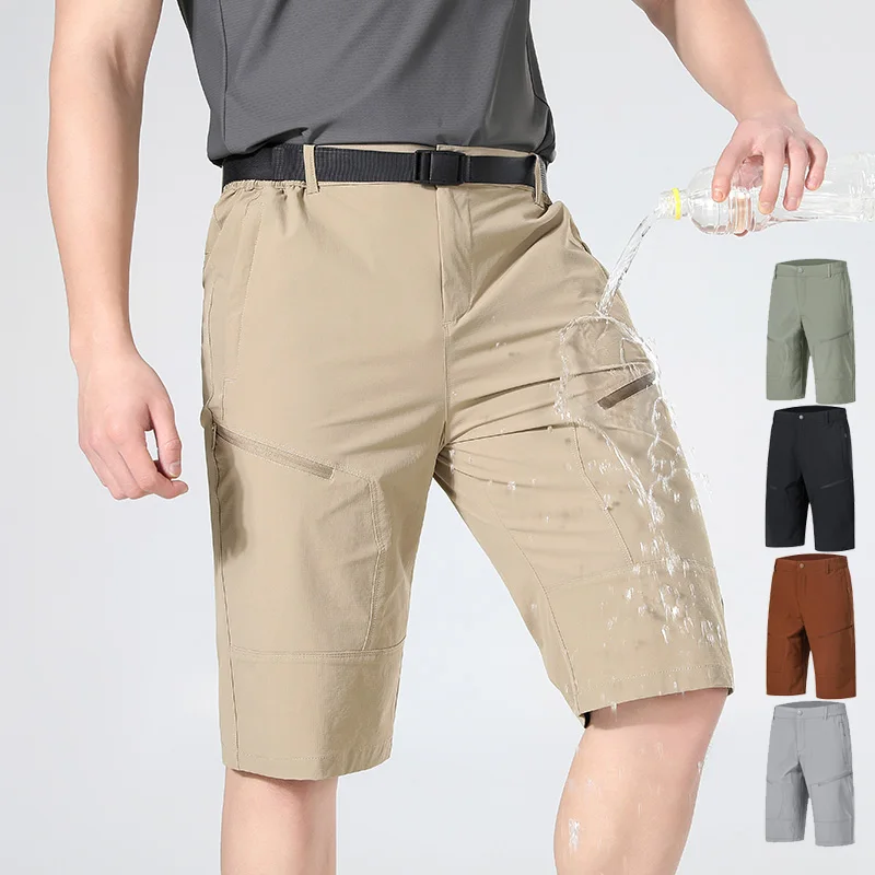 Men's Tactical Shorts Man With Multi Pockets Casual Durable Waterproof Cargo Hiking for Outdoor Trekking Army Clothing Baggy