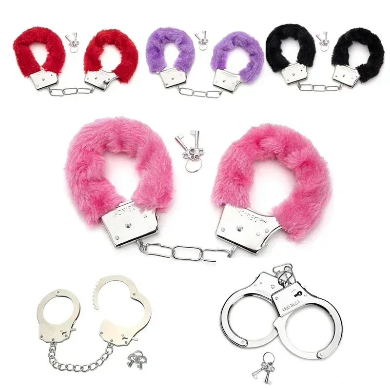 Accesorios eróticos de Juguetes Sexuales para adultos, esposas de Bondage BDSM, esposas para restricciones, fetiche, juegos para parejas, regalo, 2 piezas