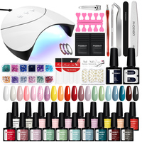 Phoenixy Manicure Tools Kit 8ML Gel Nail Polish with 36W UV LED Nail Lamp Semi Permanent UV Gel Varnish Complete Nail Art Kit