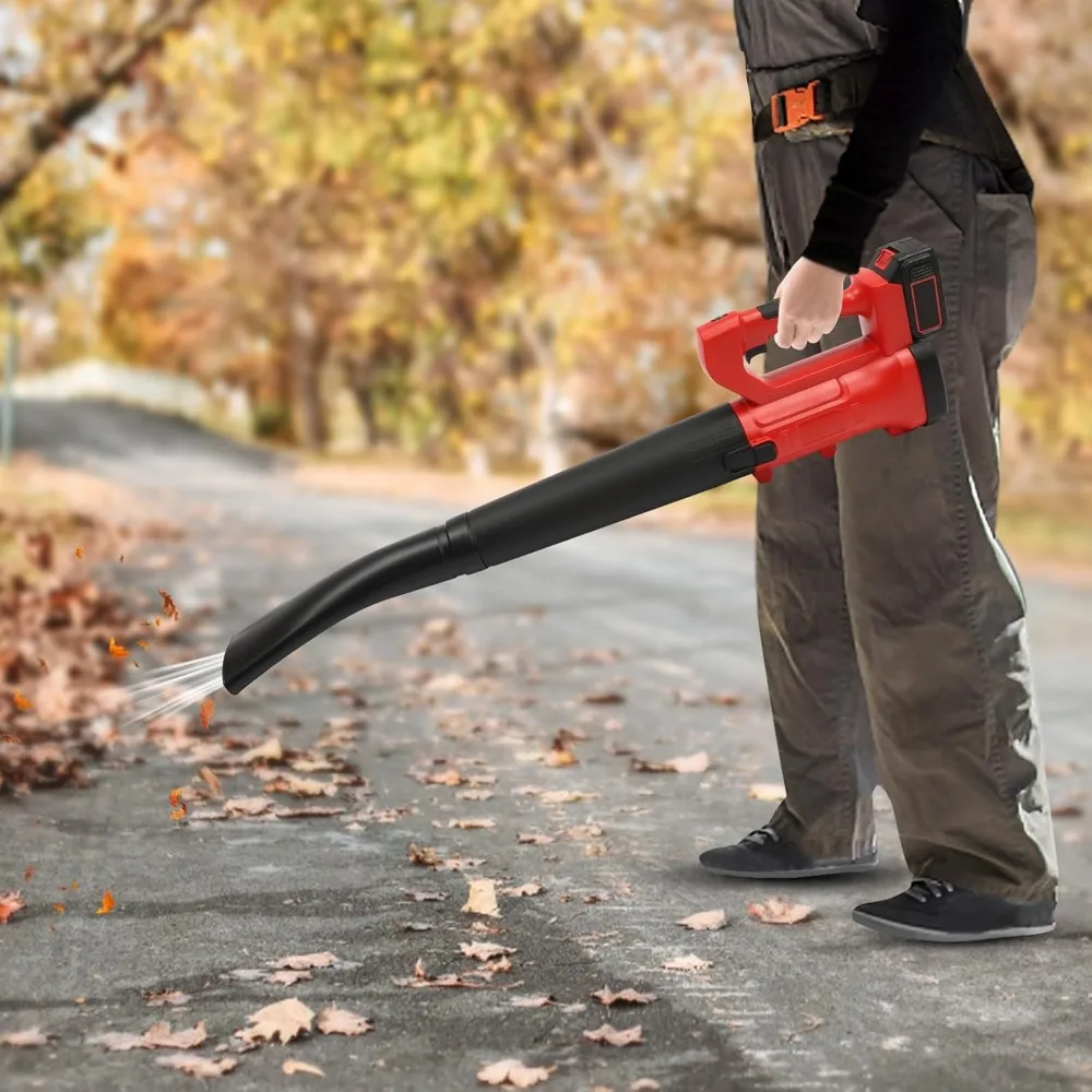

21V Electric Leaf Blower 6-Speed Dial Control Cordless Powered Leaf Blower with Battery and Charger for Lawn Care Snow