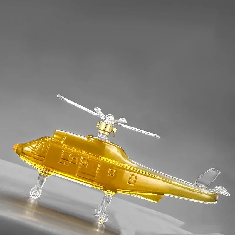 Unique Liquor Bar and Party Decorations barware 750ML helicopter shaped design whiskey decanter for Liquor Scotch Bourbon