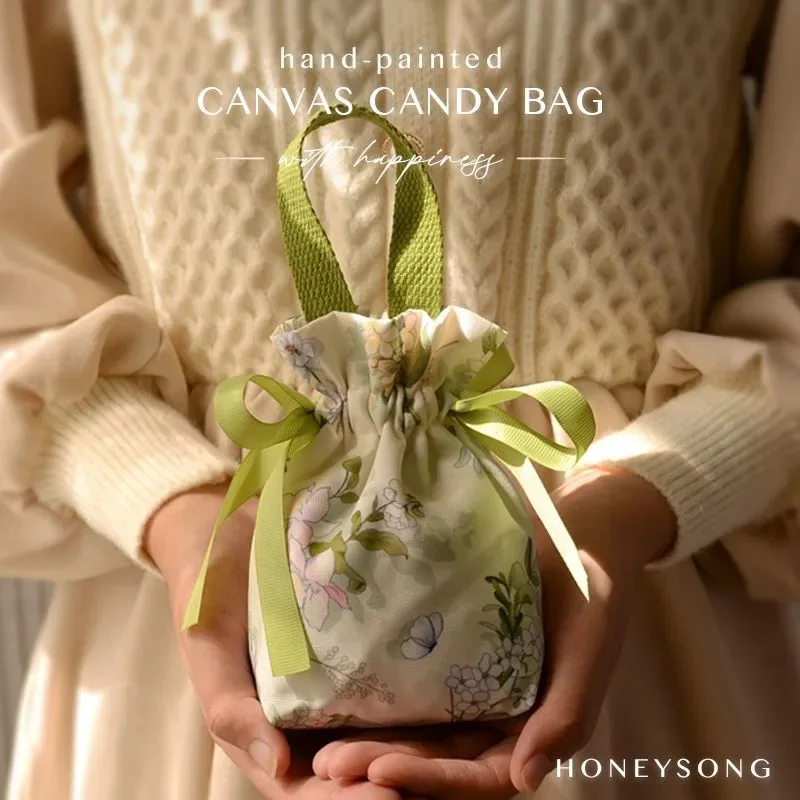 

Подарочная упаковка, многоразовая подарочная сумка для помолвки, холщовая сумка для конфет на шнурке, легкая для упаковки сувениров для помолвки