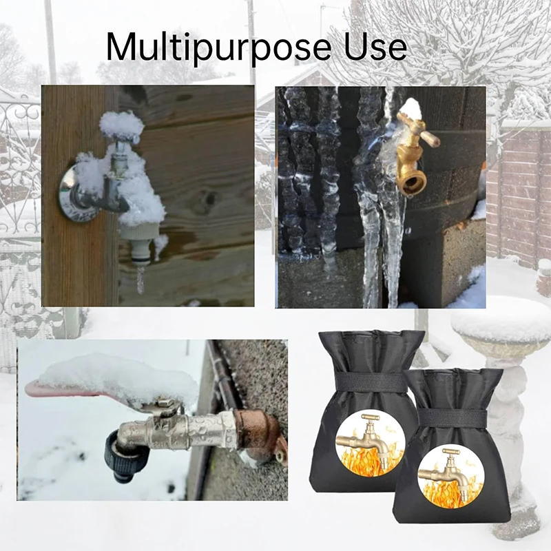 Oxford Faucet Insulation Sleeves Easy Install Freeze Guard Warm Thick Cotton Winter Shield Cold Weather Cover Pipe Protector