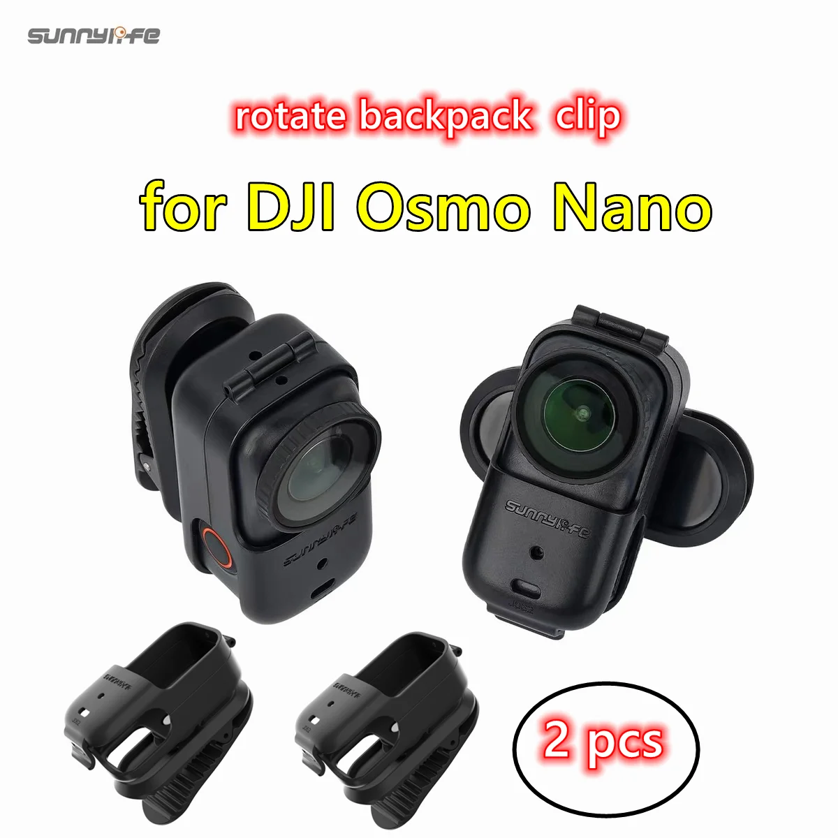 

Sunnylife For DJI OSMO NANO Backpack chest clip with panoramic sports camera stand cycling stand magnetic Camera accessories