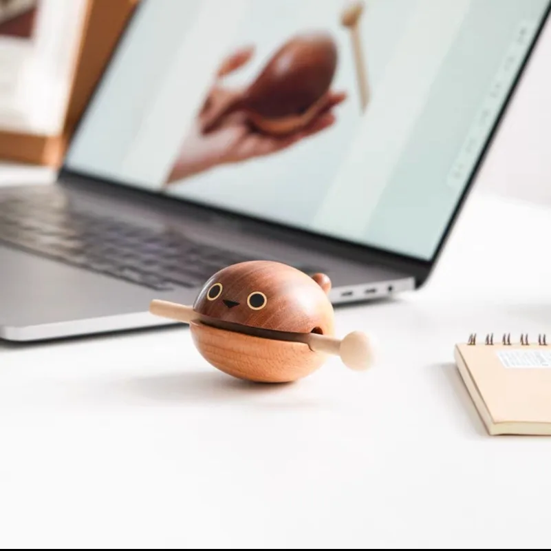 

Cute Wooden Fish Drum Percussion Temple Meditation, Decoration, Monk Prayer, Percussion Instruments, Handicrafts