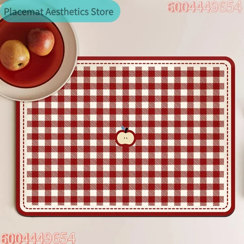 Gitterförmige Apfel-Absorbiermatte für Küche, Rutschfeste Abtropfmatte für Waschmaschine, Schnelltrocknende Badezimmer-Abtropfmatte, Geschirrmatte, Dekor