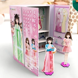 Magnetic Dress Up Baby Magnetic Princess Dress Up Paper Doll Magnet Dress Up Games Pretend and Play Travel Playset Toy Magnetic